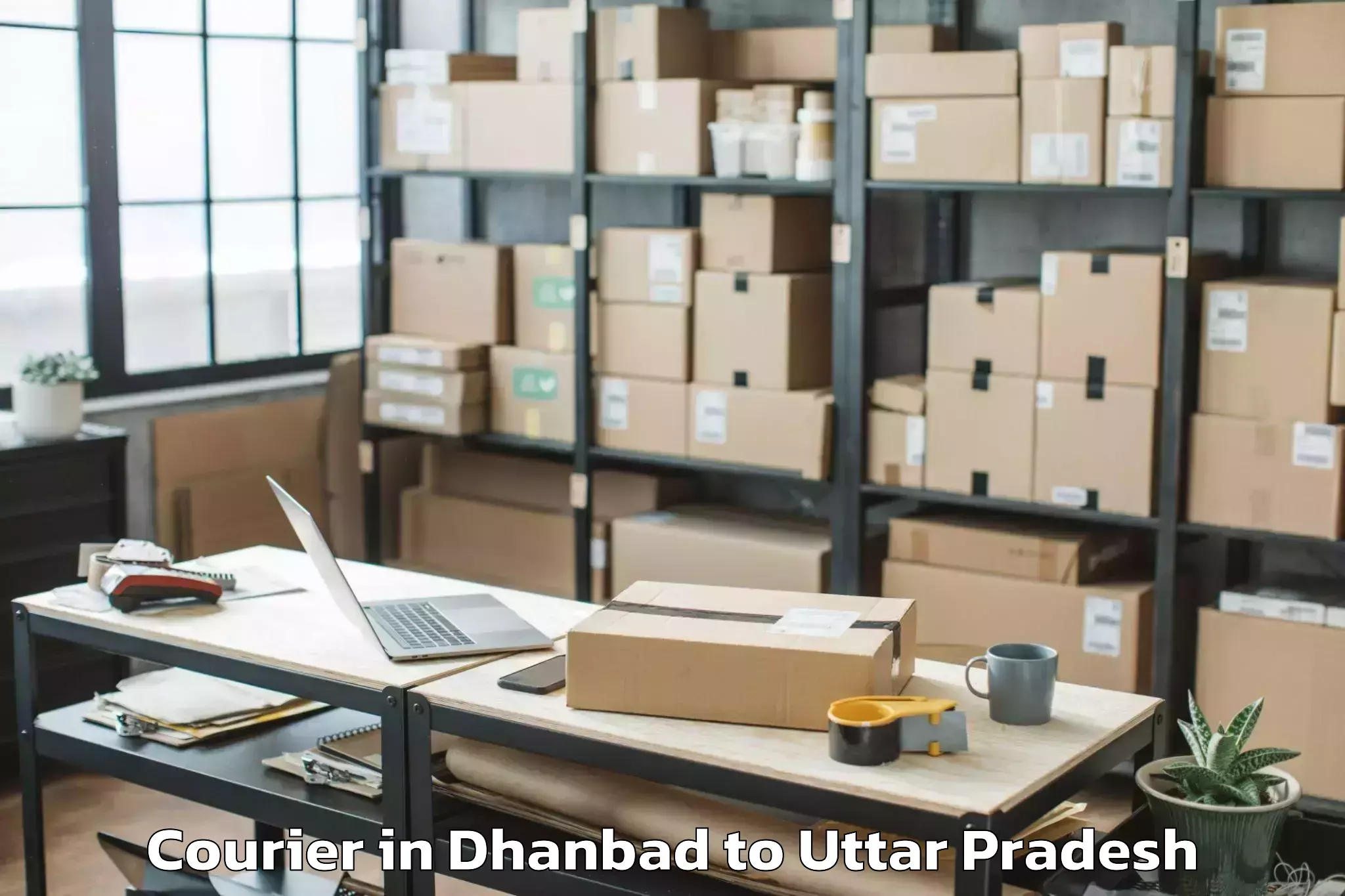 Book Dhanbad to Uttar Pradesh University Of Me Courier Online